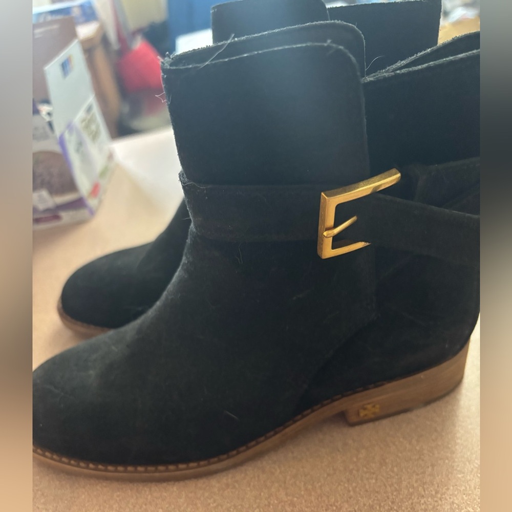 Tory Burch Black Suede Ankle Boots - women’s 6